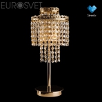 Настольная лампа с хрусталем 3402/2T золото/прозрачный хрусталь  Strotskis